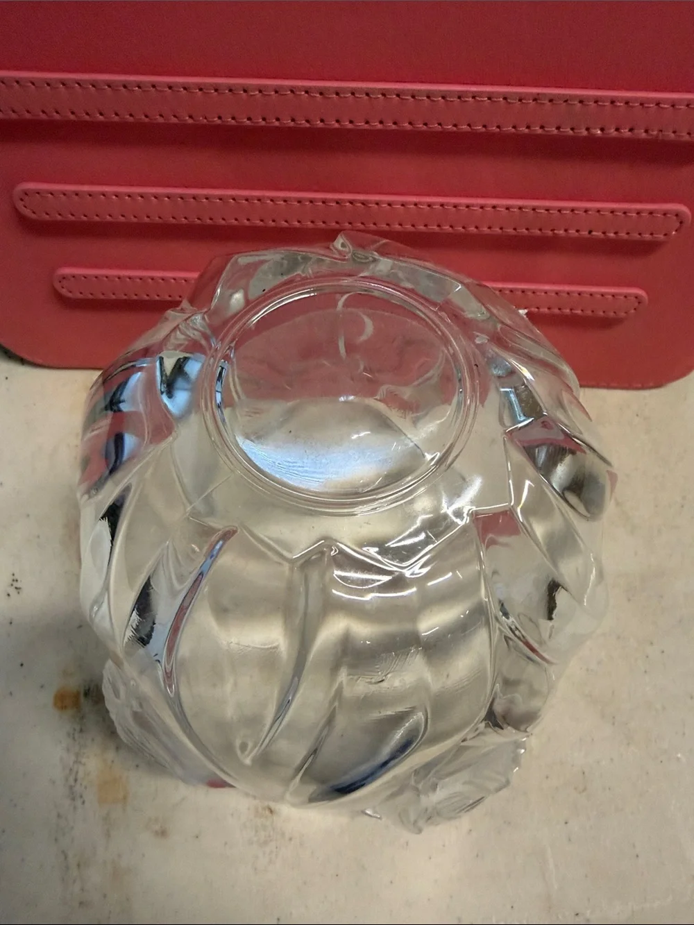 Cristal de France Embossed Lead Crystal Tulip Clear Bowl